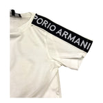 Emporio Armani T-Shirt Girocollo Tinta Unita con Maniche Logate per Bambino 3R4TJH BIANCO EMPORIO ARMANI 