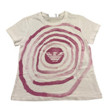 Emporio Armani T-Shirt Girocollo Tinta Unita con Ricami Logo per Bambina 3RD3D01 BIANCO EMPORIO ARMANI 