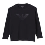 Emporio Armani Shirt Girocollo Tinta Unita con Logo per Bambino 6D4TJC BLU EMPORIO ARMANI 