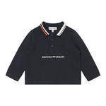 Emporio Armani Polo Manica Lunga Tinta Unita con Logo per Neonato 6DHFJ3 BLU EMPORIO ARMANI 