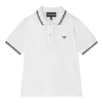 Emporio Armani Polo Mezza Manica Tinta Unita con Logo per Bambino 8N4F30 BIANCO EMPORIO ARMANI 