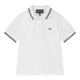 Emporio Armani Polo Mezza Manica Tinta Unita con Logo per Bambino 8N4F30 BIANCO EMPORIO ARMANI 