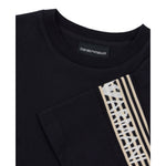 Emporio Armani T-Shirt Girocollo Tinta Unita con Logo per Bambino EB000121X BLU EMPORIO ARMANI 