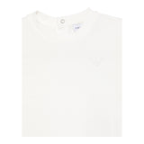 Emporio Armani T-Shirt Girocollo Tinta Unita con Logo per Bambino EB000166 PANNA EMPORIO ARMANI 