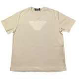 Emporio Armani T-Shirt Girocollo Tinta Unita con Logo per Bambino EB000170 PANNA EMPORIO ARMANI 