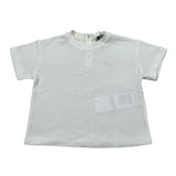 Emporio Armani T-Shirt Girocollo Tinta Unita con Logo per Neonato EB000375 PANNA EMPORIO ARMANI 