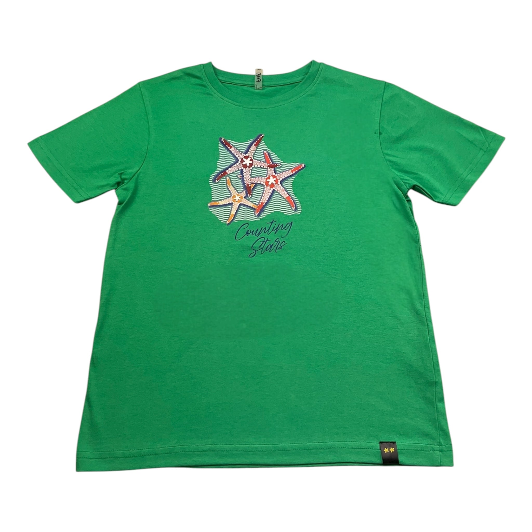 F**K T-Shirt Girocollo Tinta Unita con Stampa per Bambino FJ234105VE VERDE F**K 