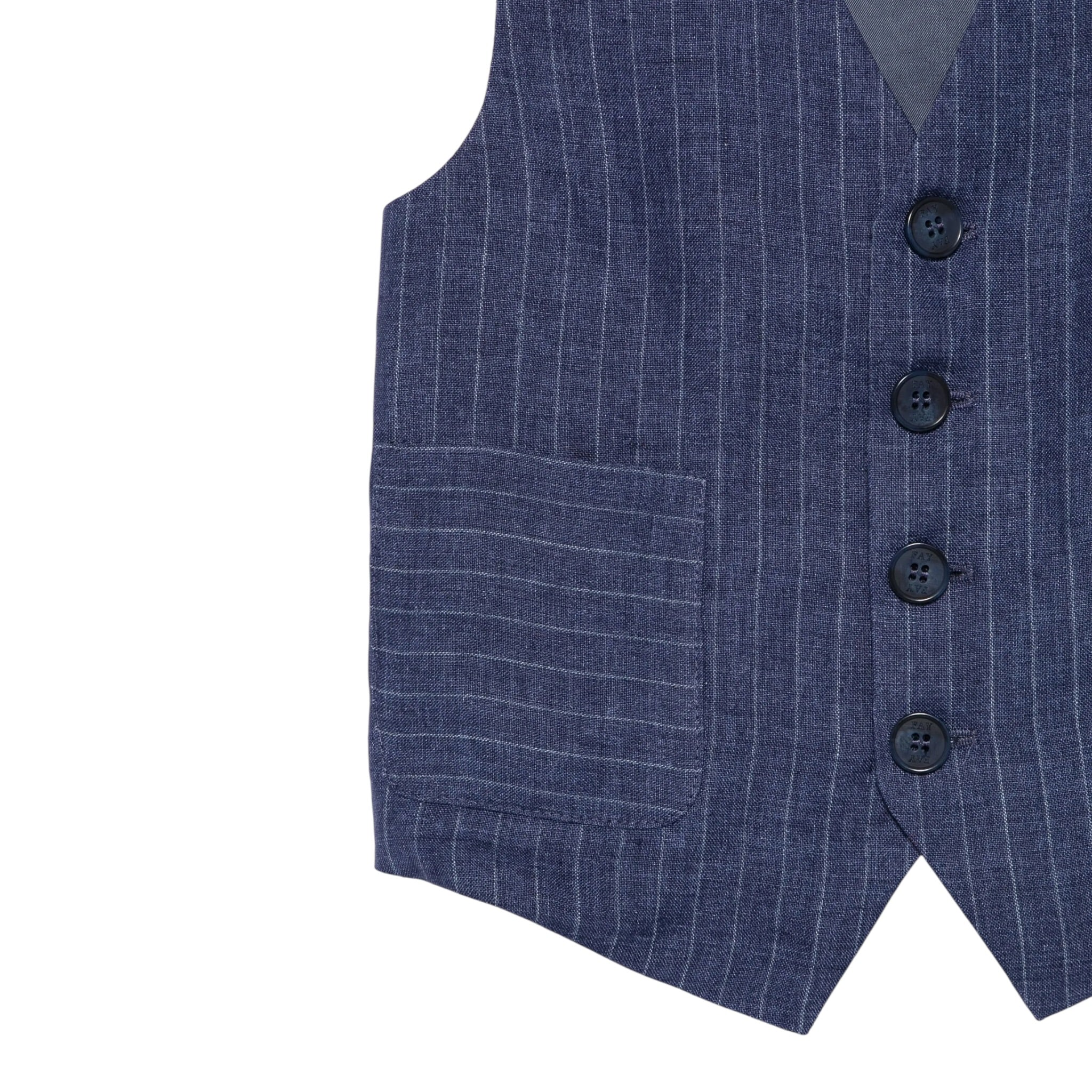 Fay Gilet Tinta Unita con Fantasia A Righe per Bambino FW2Q12 BLU FAY 