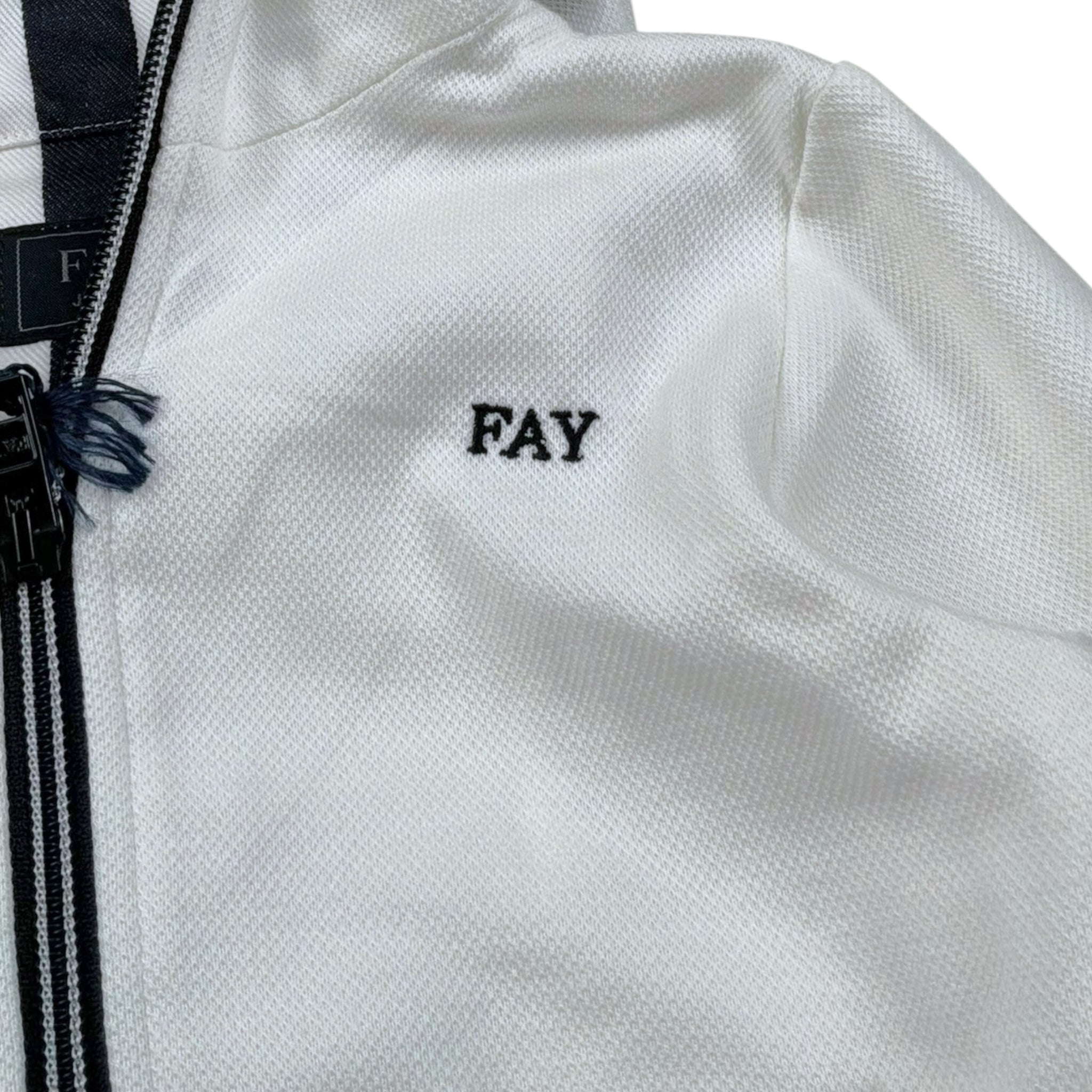 Fay Felpa Tinta Unita con Zip E Cappuccio per Bambino FW4P10X BIANCO FAY 