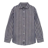 Fay Camicia Tinta Unita Manica Lunga con Fantasia A Righe per Bambino FW5P60X BLU FAY 