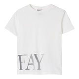 Fay T-Shirt Girocollo con Stampa Tinta Unita per Bambina FW8P01 BIANCO FAY 
