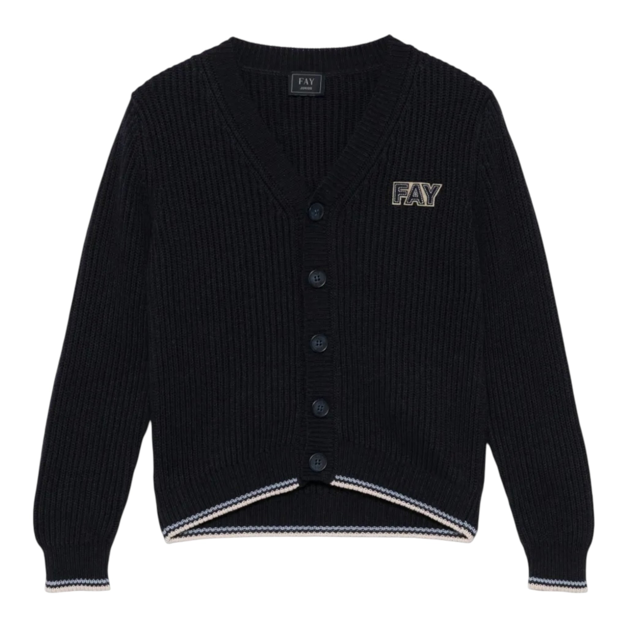Fay Cardigan Tinta Unita per Bambina FW9P10 BLU FAY 