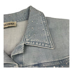 Fracomina Giubbino In Denim Tinta Unita con Bottoni per Bambina FM0912 AZZURRO FRACOMINA 