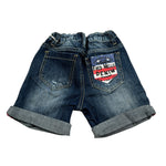 Fred Mello Bermuda In Denim tinta unita con Girovita Regolabile Blu per Bambino 018699 BLU FRED MELLO 