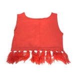Fun & Fun Completo 2 Pezzi Top Tinta Unita con Frange-Gonna per Bambina FBTP01329 ARANCIONE FUN & FUN 