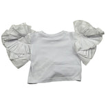 Fun & Fun T-Shirt Girocollo Tinta Unita con Rouches per Neonata FBTS01383N BIANCO FUN & FUN 