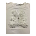 Fun & Fun T-Shirt Girocollo Tinta Unita con Orso per Bambina FBTS01423 BIANCO FUN & FUN 