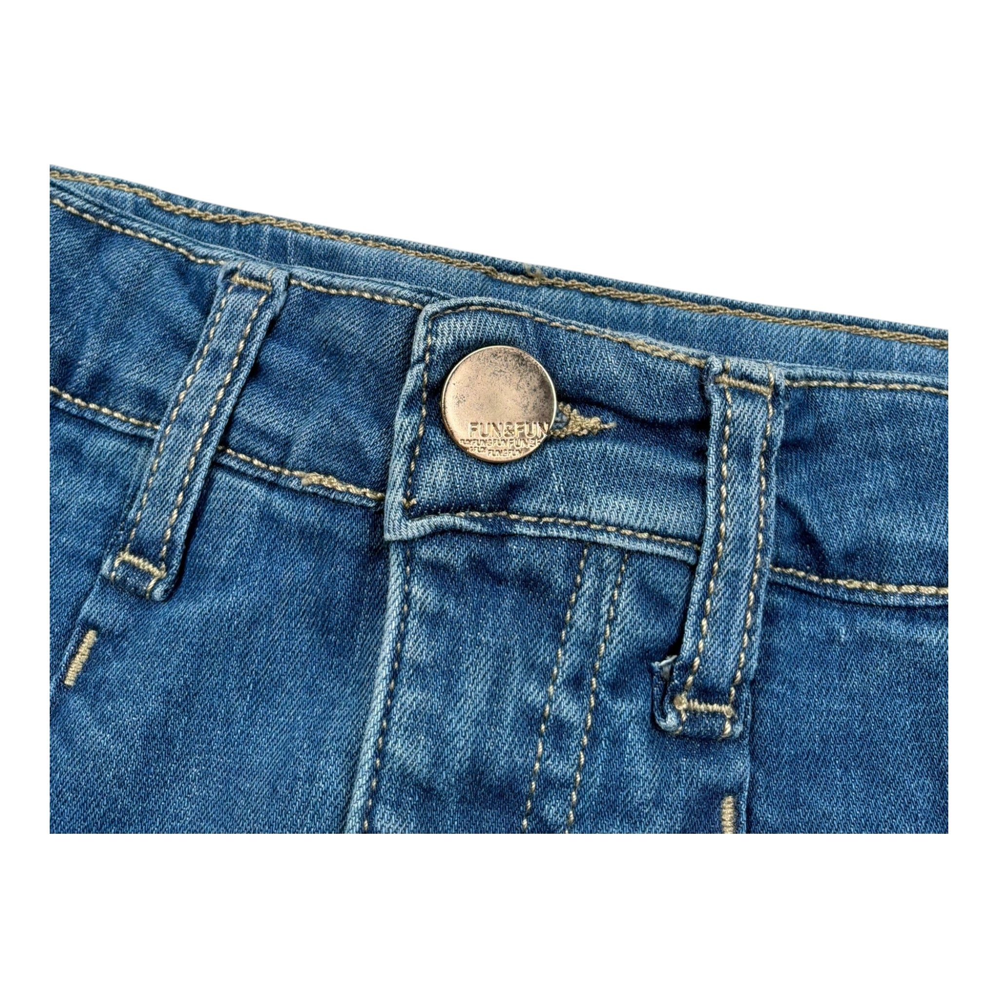 Fun & Fun Short In Denim Tinta Unita con Girovita Regolabile per Bambina FNBS16572 BLU FUN & FUN 