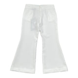 Fun & Fun Pantalone Tinta Unita Modello A Zampa per Bambina FNCBPT00990 BIANCO FUN & FUN 