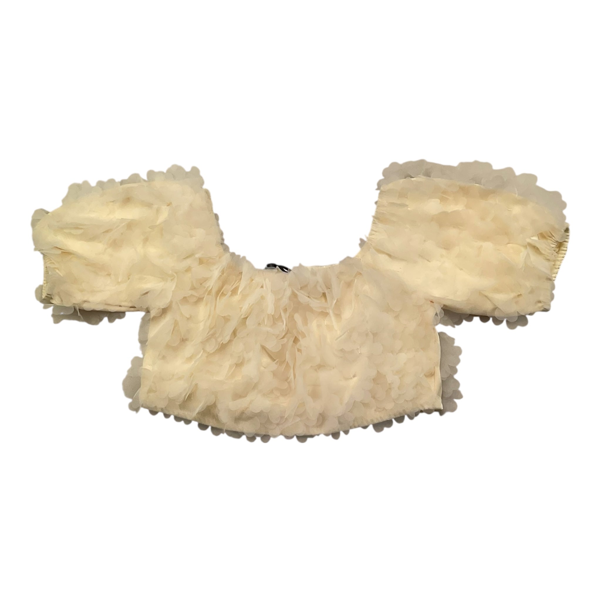 Fun & Fun Top Mezza Manica con Applicazioni Tulle per Bambina FNCBTP01046 AVORIO FUN & FUN 