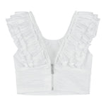 Fun & Fun Top Giromanica Tinta Unita con Rouches per Bambina FNCJSH00983 BIANCO FUN & FUN 