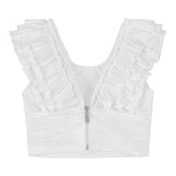 Fun & Fun Top Giromanica Tinta Unita con Rouches per Bambina FNCJSH00983 BIANCO FUN & FUN 