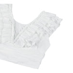 Fun & Fun Top Giromanica Tinta Unita con Rouches per Bambina FNCJSH00983 BIANCO FUN & FUN 