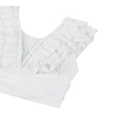 Fun & Fun Top Giromanica Tinta Unita con Rouches per Bambina FNCJSH00983 BIANCO FUN & FUN 