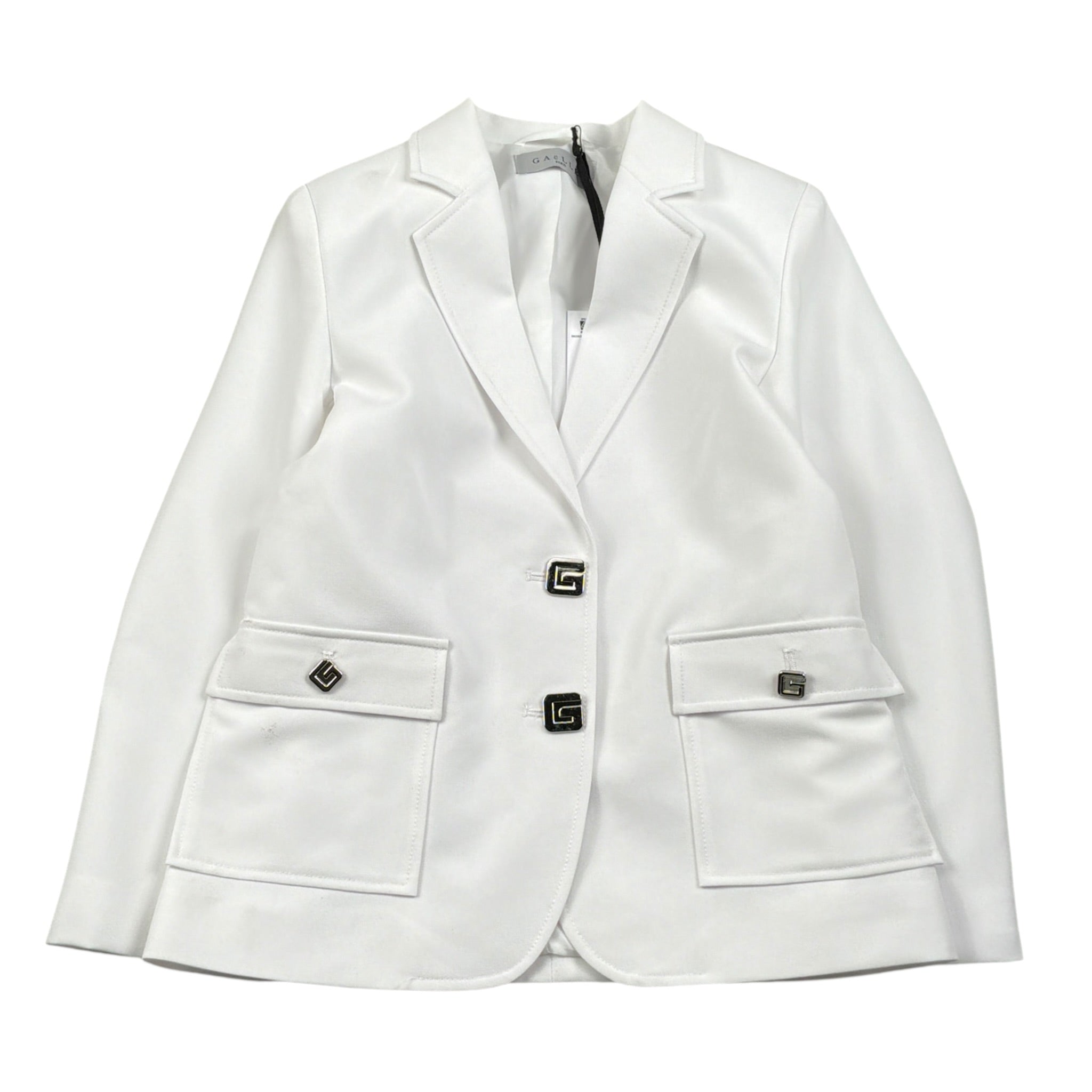 Gaelle Giacca tinta unita con Bottoni Bianco per Bambina 2745J00525 BIANCO GAELLE 