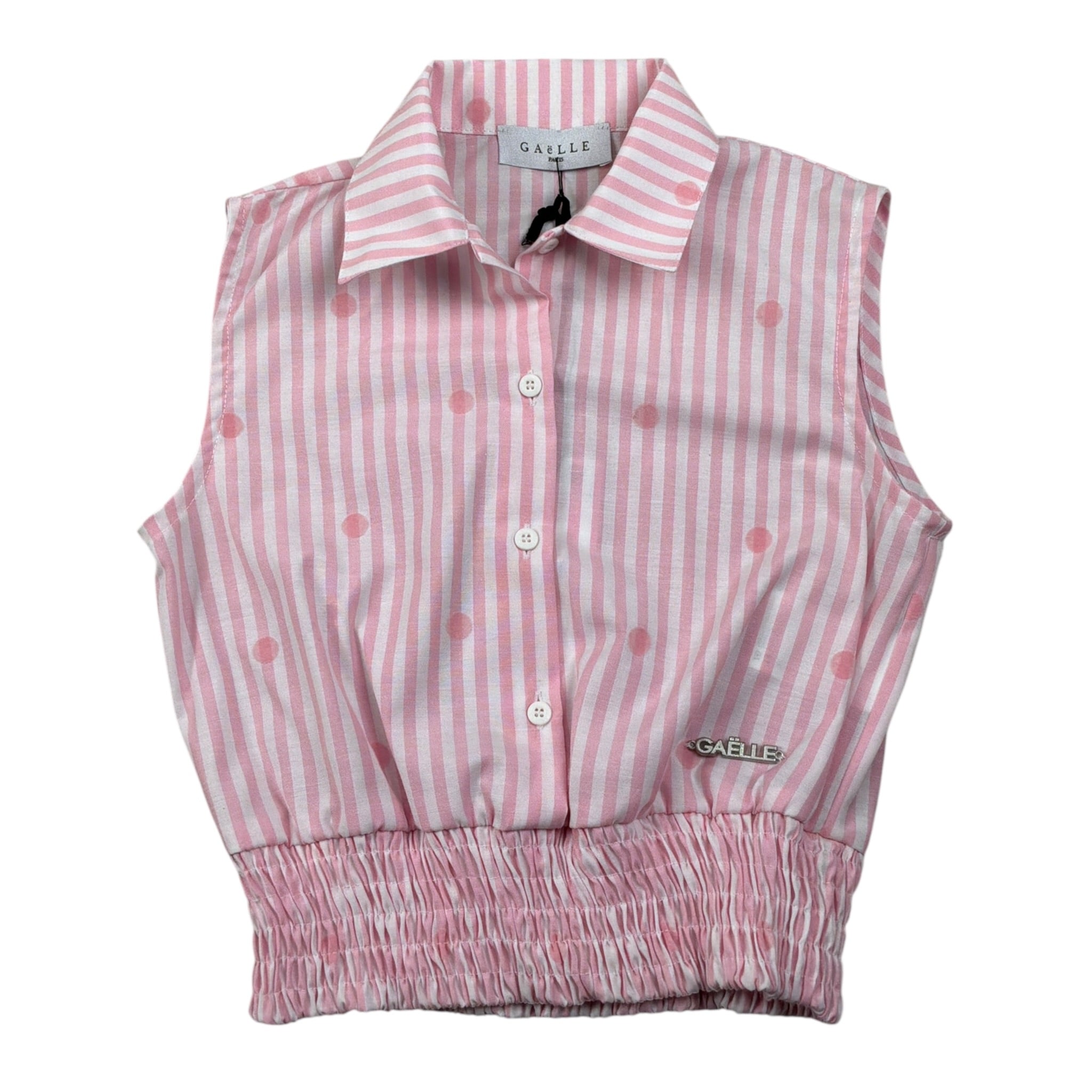 Gaelle Camicia Bicolore con Fantasia A Righe Bianco/Rosa per Bambina 2746C00497 BIANCO/ROSA GAELLE 