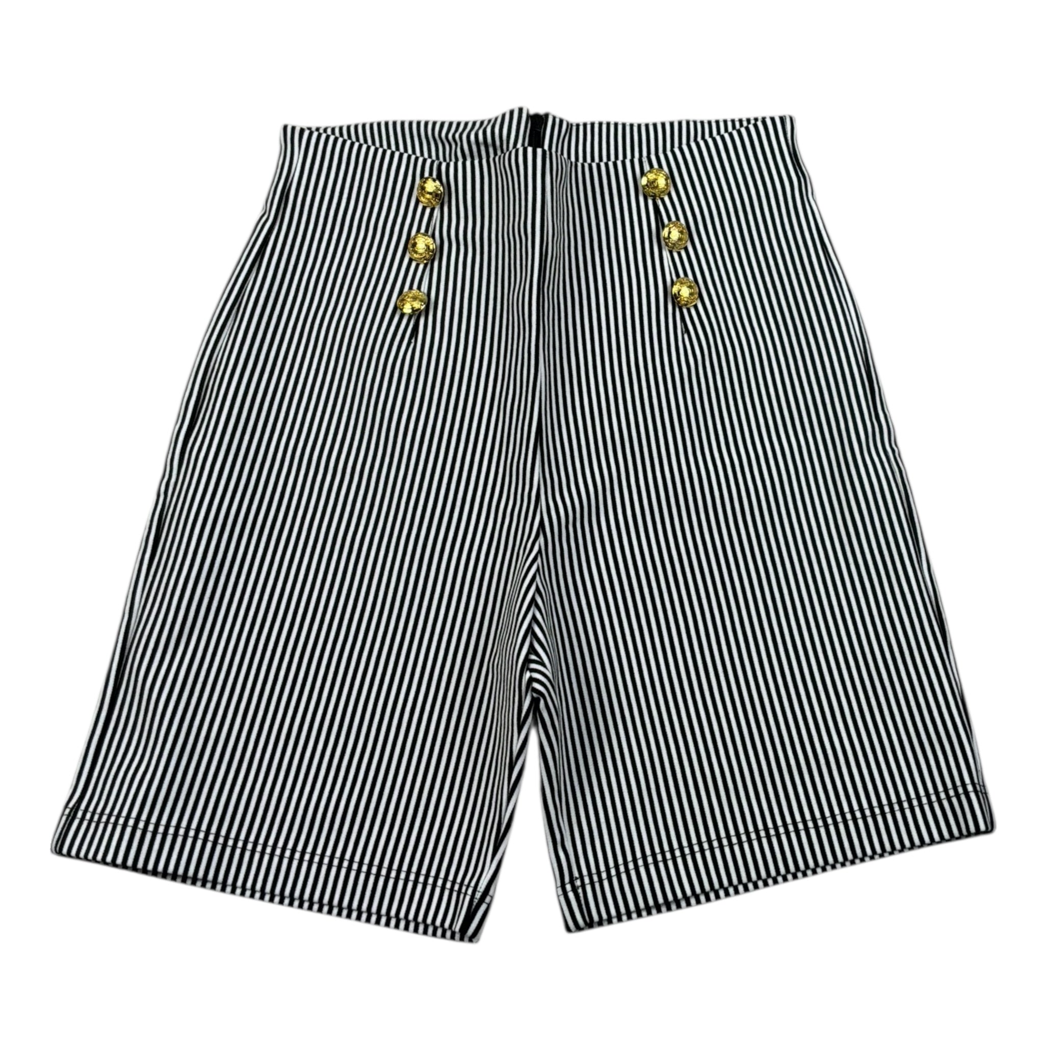 Gaelle Short Fantasia A Righe con Bottoni per Bambina 2746S00098 BIANCO/NERO GAELLE 