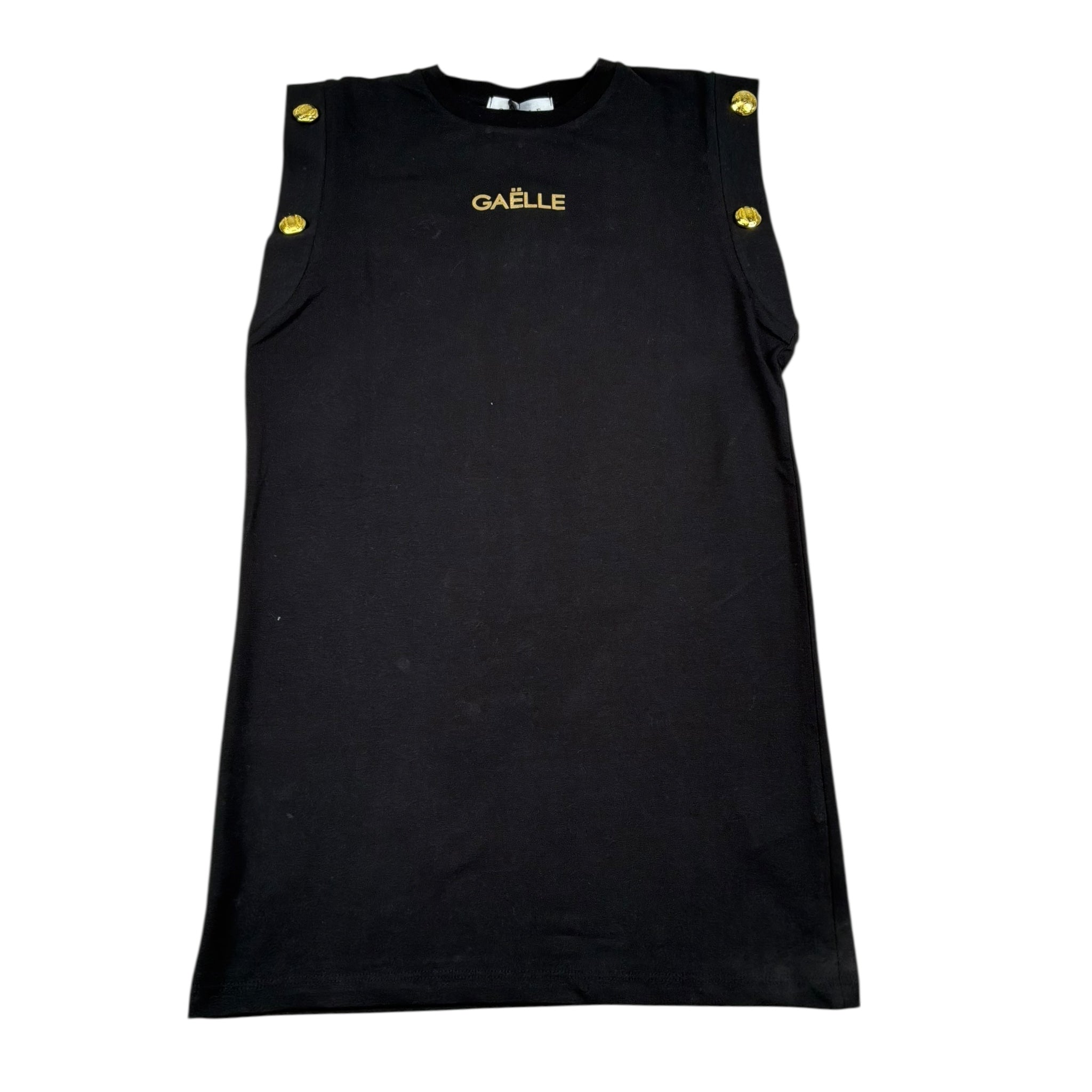 Gaelle Abito Giromanica Tinta Unita con Logo per Bambina 2746V00109 NERO GAELLE 