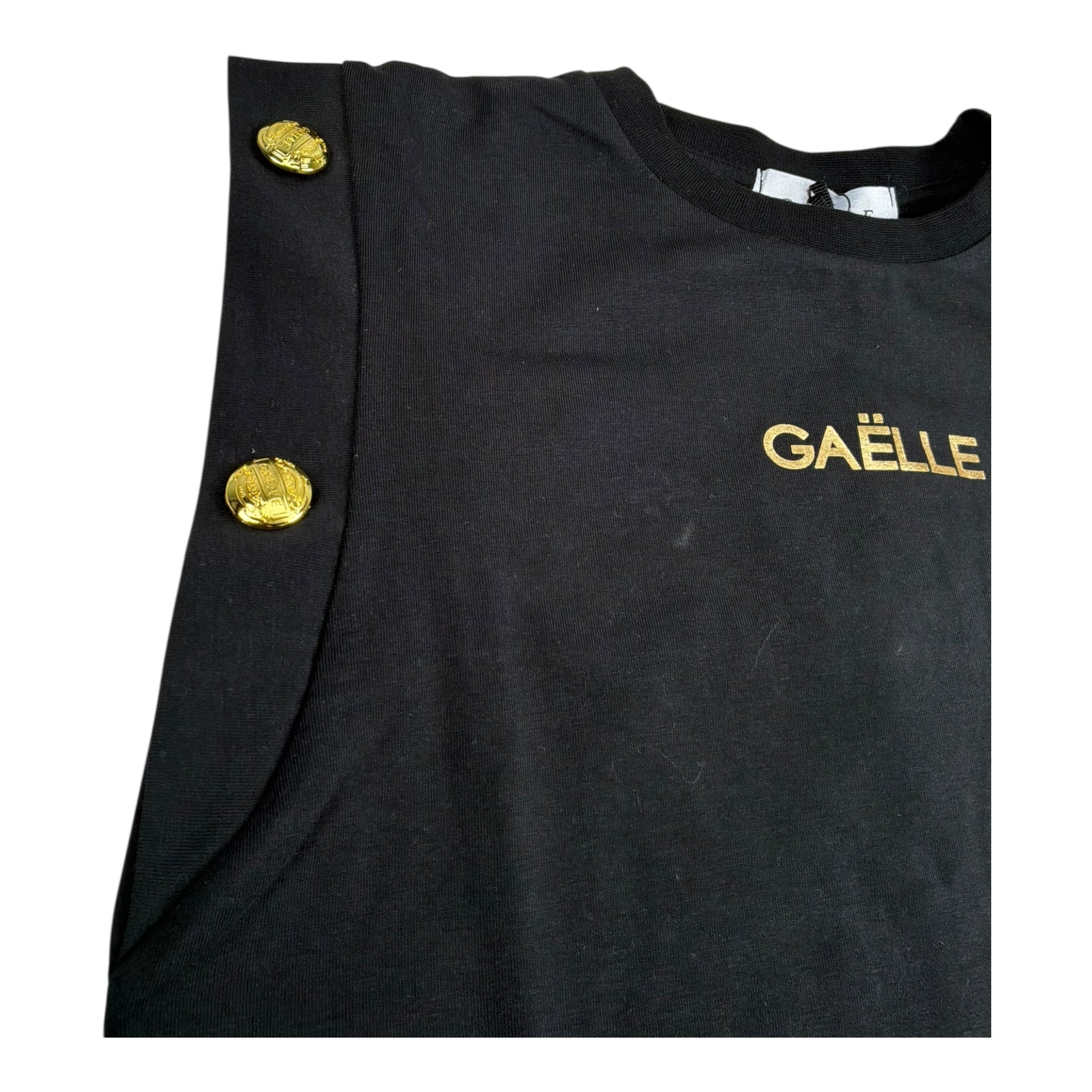 Gaelle Abito Giromanica Tinta Unita con Logo per Bambina 2746V00109 NERO GAELLE 