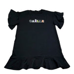 Gaelle Abito Mezza Manica Tinta Unita con Stampa per Bambina 2746V00339 NERO GAELLE 