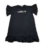Gaelle Abito Mezza Manica Tinta Unita con Stampa per Bambina 2746V00339 NERO GAELLE 