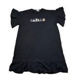 Gaelle Abito Mezza Manica Tinta Unita con Stampa per Bambina 2746V00339 NERO GAELLE 