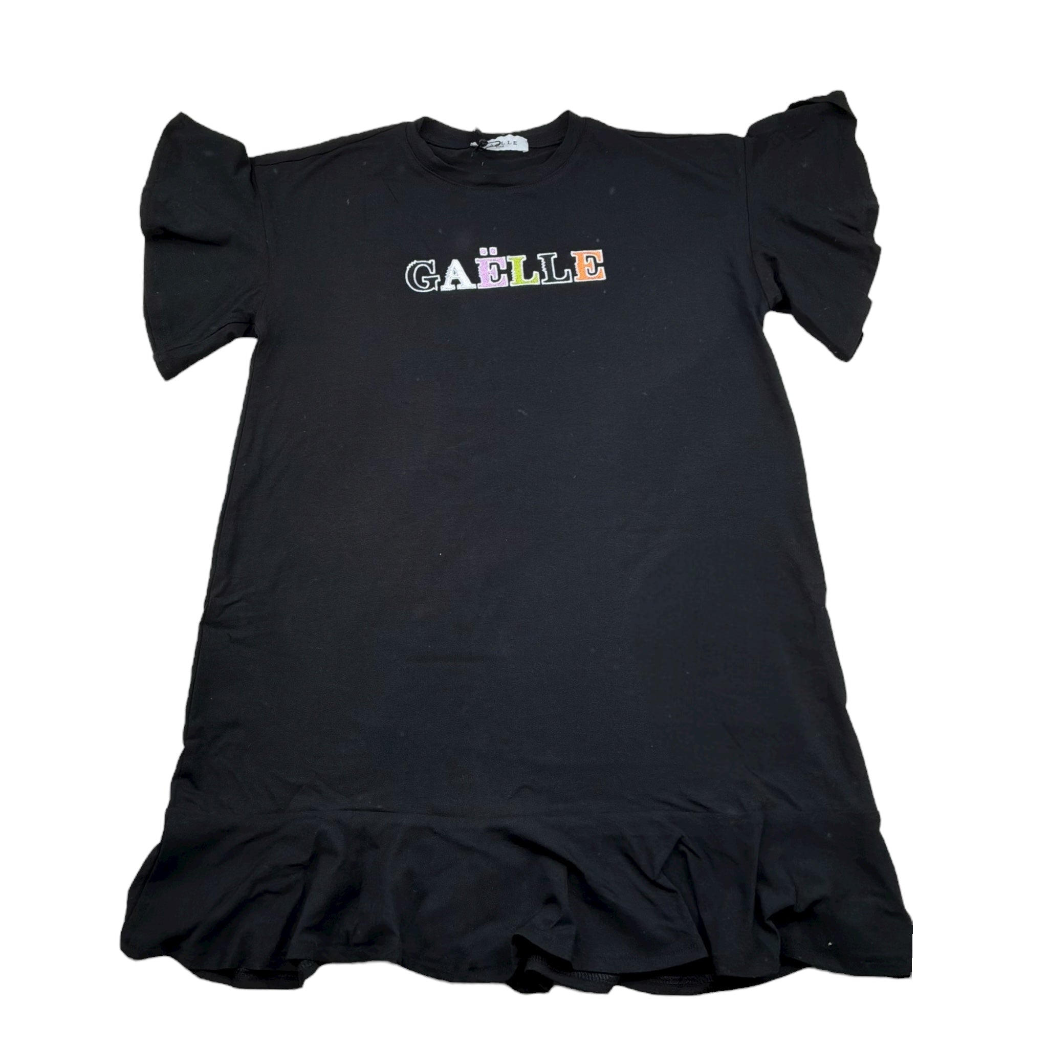 Gaelle Abito Mezza Manica Tinta Unita con Stampa per Bambina 2746V00339 NERO GAELLE 