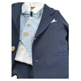 Gastone Completo 4 Pezzi Giacca-Camicia-Pantalone-Papillon-Papillon per Neonato G0140A BLU GASTONE 