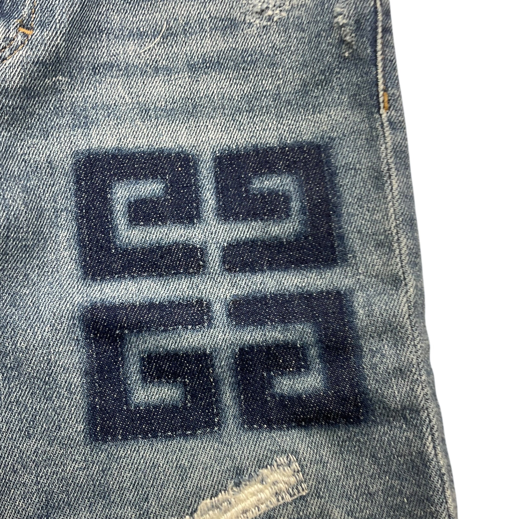 Givenchy Bermuda Tinta Unita In Denim con Logo per Bambino H30131 AZZURRO GIVENCHY 