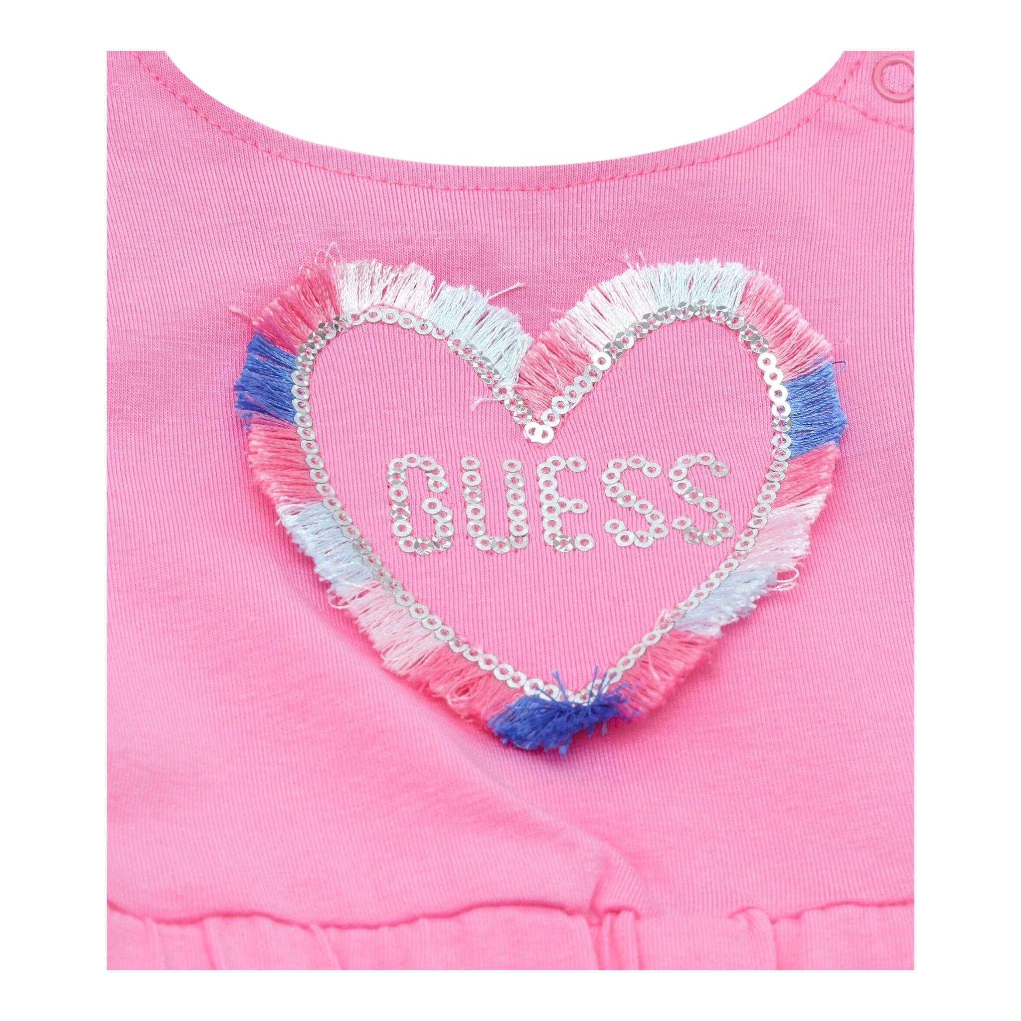 Guess Abito Mezza Manica Tinta Unita con Culotte per Neonata A3GK04K6YW1 ROSA GUESS 