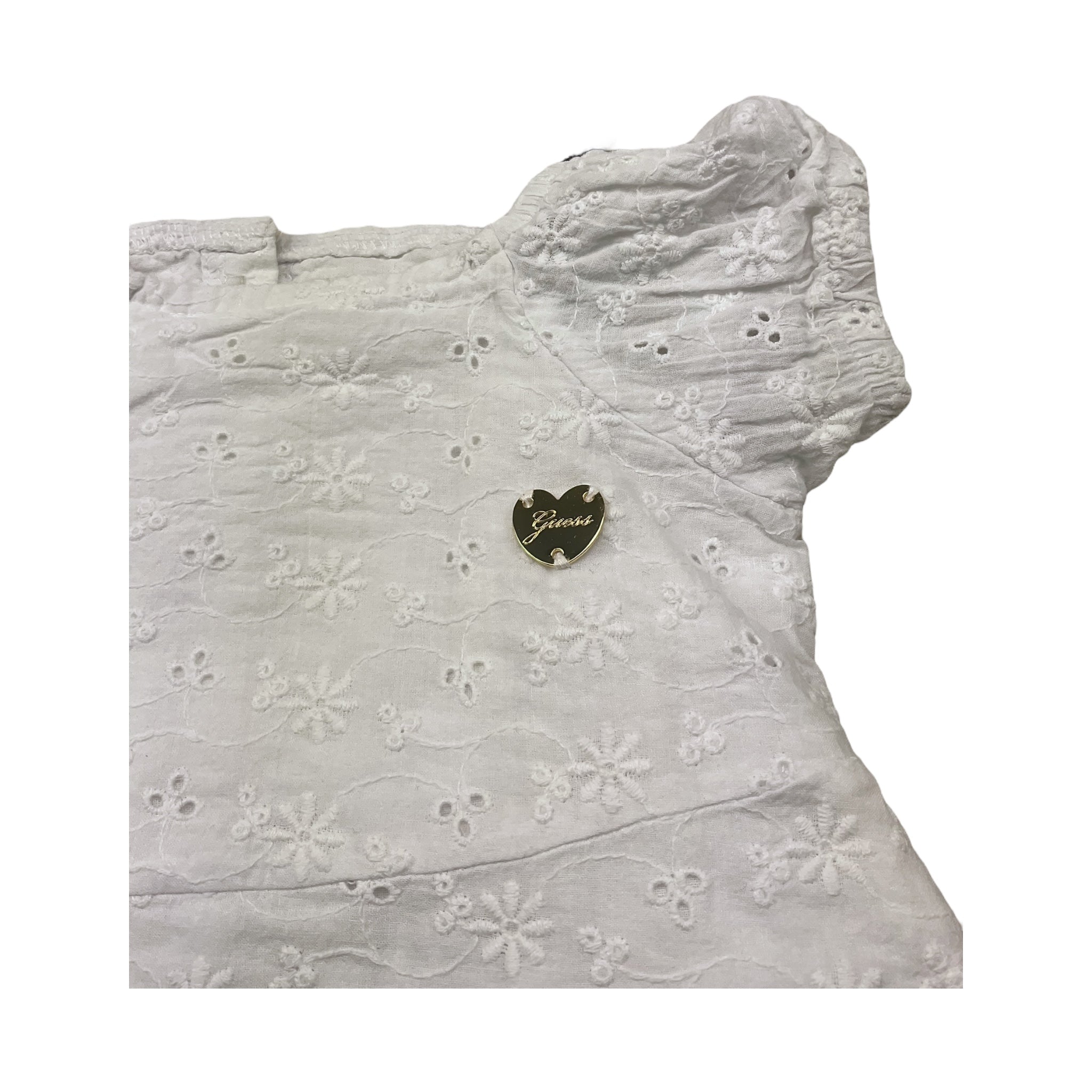 Guess Abito Mezza Manica Tinta Unita con Culotte per Neonata A4GK02WG680 BIANCO GUESS 