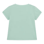 Guess T-Shirt Girocollo Tinta Unita con Stampa per Neonata A5GI03K6YW4X VERDE ACQUA GUESS 