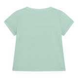 Guess T-Shirt Girocollo Tinta Unita con Stampa per Neonata A5GI03K6YW4X VERDE ACQUA GUESS 