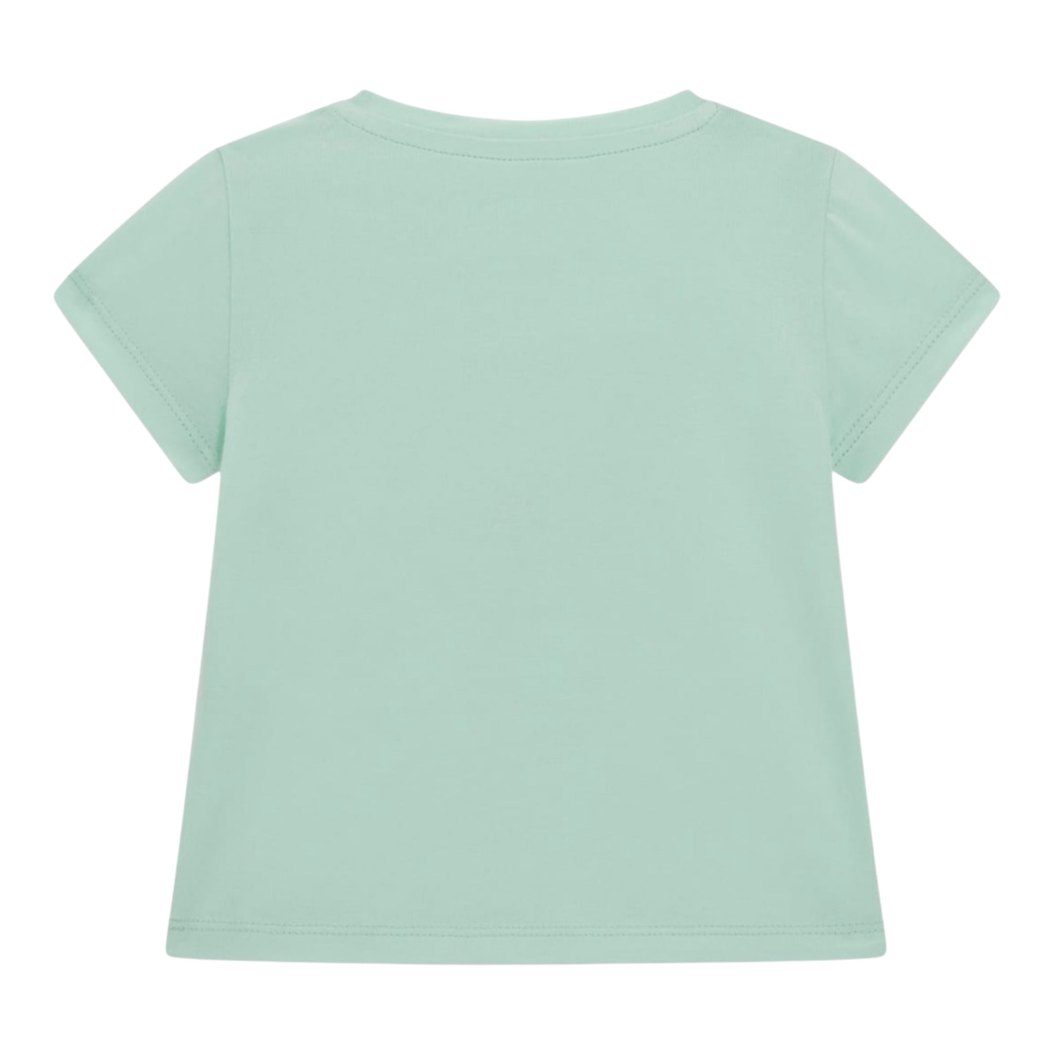Guess T-Shirt Girocollo Tinta Unita con Stampa per Neonata A5GI03K6YW4X VERDE ACQUA GUESS 