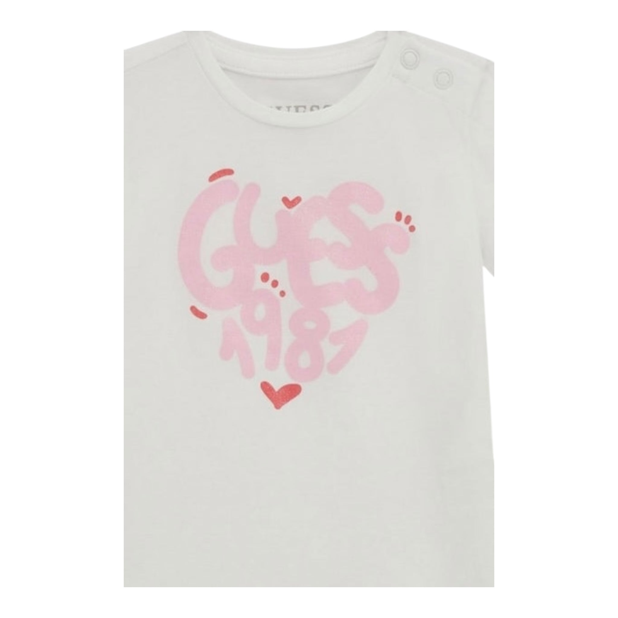 Guess T-Shirt Tinta Unita con Stampa per Neonata A5RI00K6YW4X BIANCO GUESS 