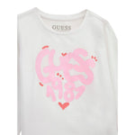 Guess Shirt Girocollo Tinta Unita con Logo per Neonata A5RI01K6YW4X BIANCO GUESS 