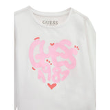 Guess Shirt Girocollo Tinta Unita con Logo per Neonata A5RI01K6YW4X BIANCO GUESS 