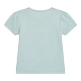 Guess T-Shirt Girocollo Tinta Unita con Logo per Neonata A5RI03K6YW4 VERDE ACQUA GUESS 