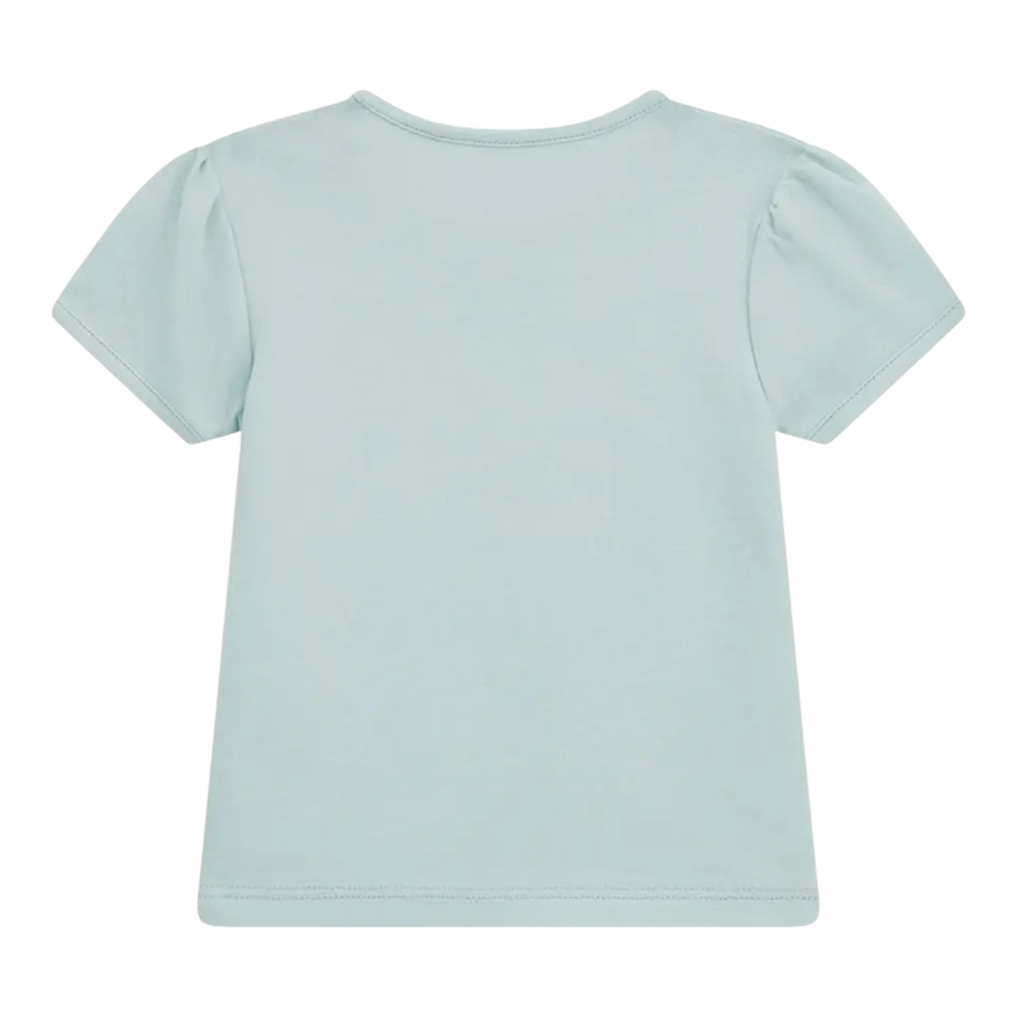 Guess T-Shirt Girocollo Tinta Unita con Logo per Neonata A5RI03K6YW4 VERDE ACQUA GUESS 