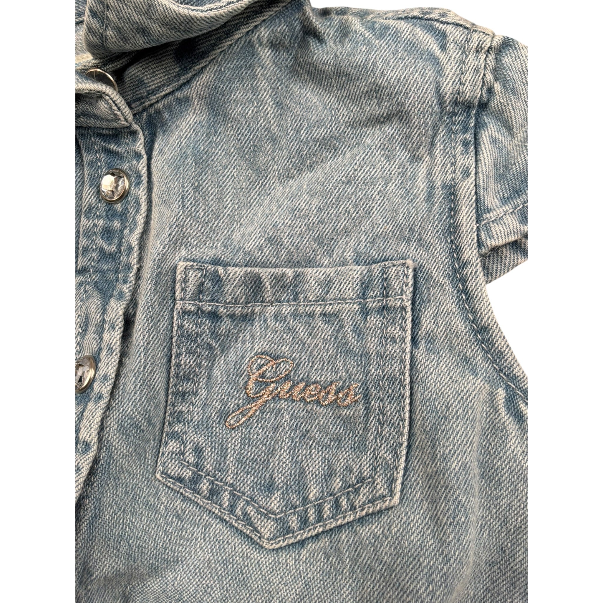 Guess Abito Mezza Manica Stampa Fantasia-Coulotte per Neonata A5RK18D4EU0 BLU GUESS 